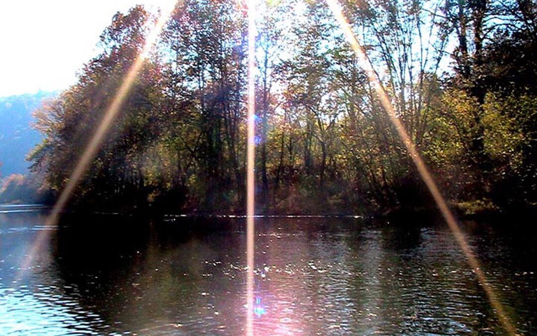 Sunburst Over River